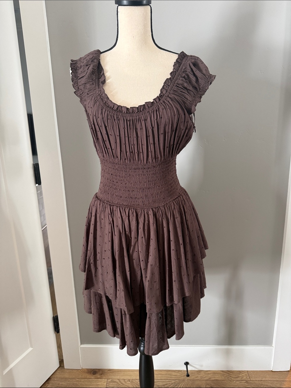 Princess Polly Brown Ruffled High-Low Dress